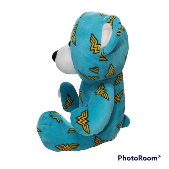 Six Flags Wonder Women Blue Teddy Bear Justice League DC Comics 14 Iches - Picture 2 of 4